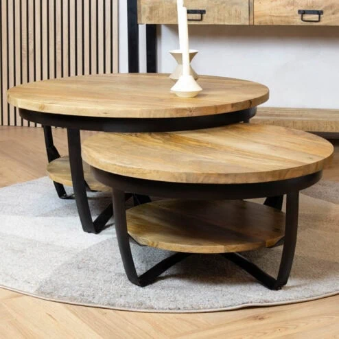 Emmy salontafel industrieel set van 2