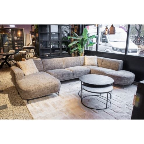 Celine Hoekbank (Divan rond links + 2,5 zits zonder armen + Longchair rond rechts)