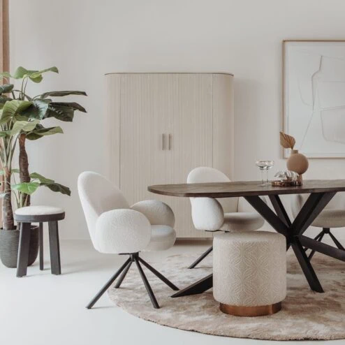 Corbetta wandkast wit/grijs mdf met betonlook finish 145cm