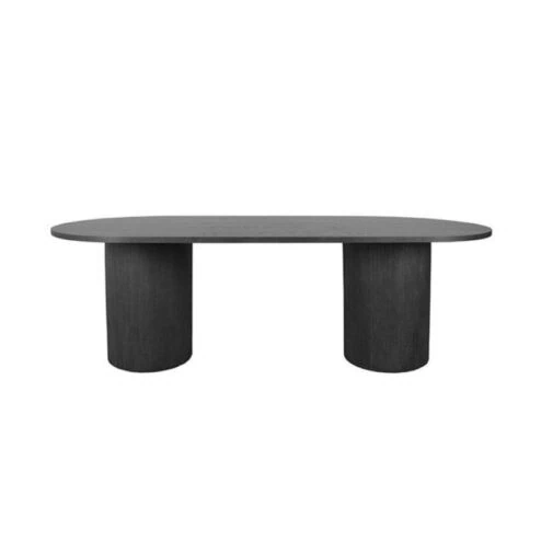 Eettafel Oliva Zwart Eikenhout ovaal 240cm