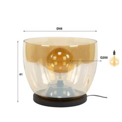 Masuka 1-lichts Vloerlamp Amber L 41cm