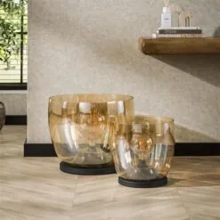 Masuka 1-lichts Vloerlamp Amber M 32cm