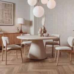 Mello Eettafel rond beige