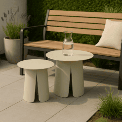 Bijzettafel Oslo set van 2 creme