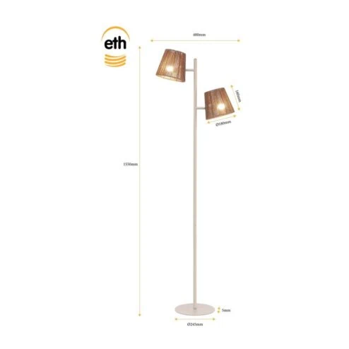 Daan 2-lichts Vloerlamp Zand