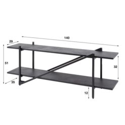 Eddy Tv-meubel metaal Antraciet 140cm