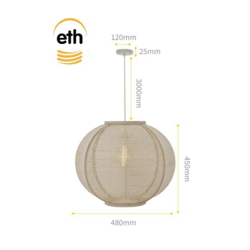 Fabric 1-lichts Hanglamp Zand 48cm