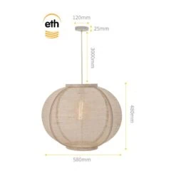 Fabric 1-lichts Hanglamp Zand 58cm