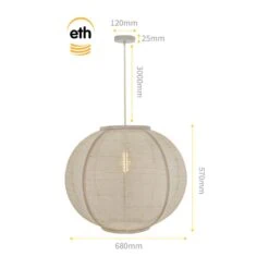 Fabric 1-lichts Hanglamp Zand 68cm