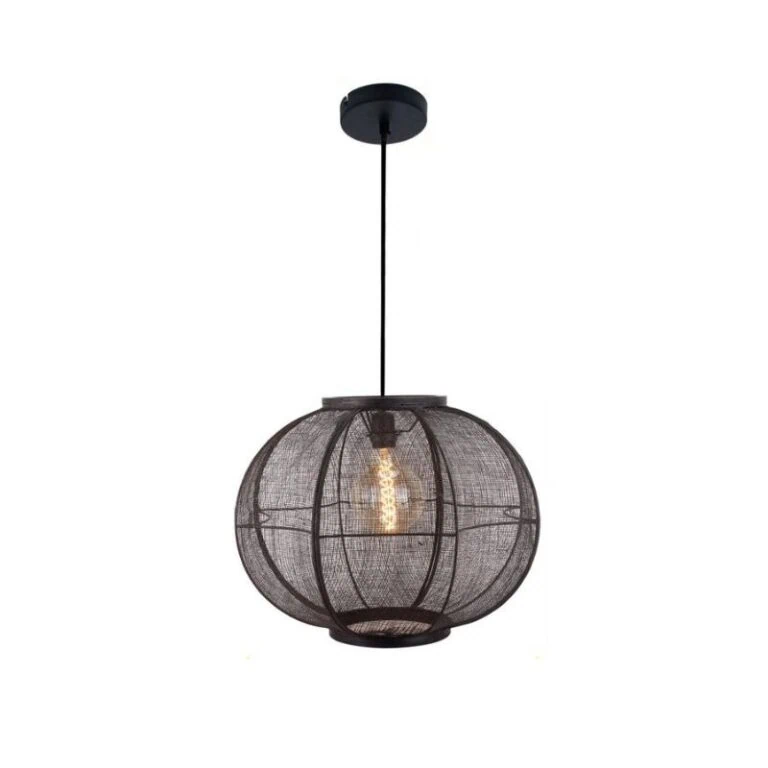 Fabric 1-lichts Hanglamp Zwart 48cm