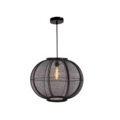 Fabric 1-lichts Hanglamp Zwart 58cm