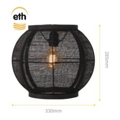 Fabric 1-lichts Plafondlamp Zwart 33cm