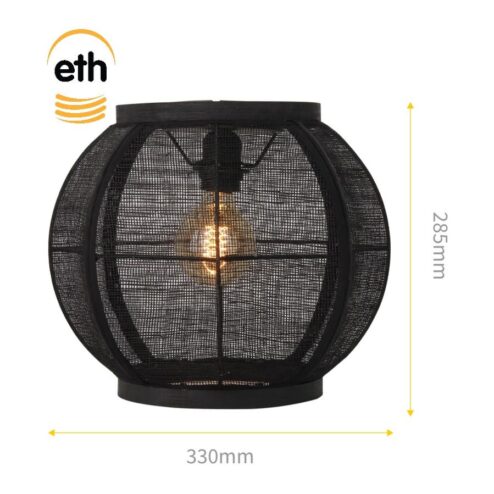 Fabric 1-lichts Plafondlamp Zwart 33cm