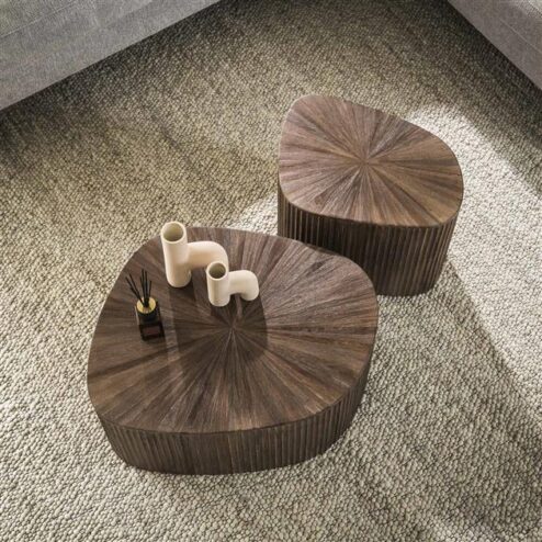 Jill Salontafel XL set van 2 driehoekig Teakhout