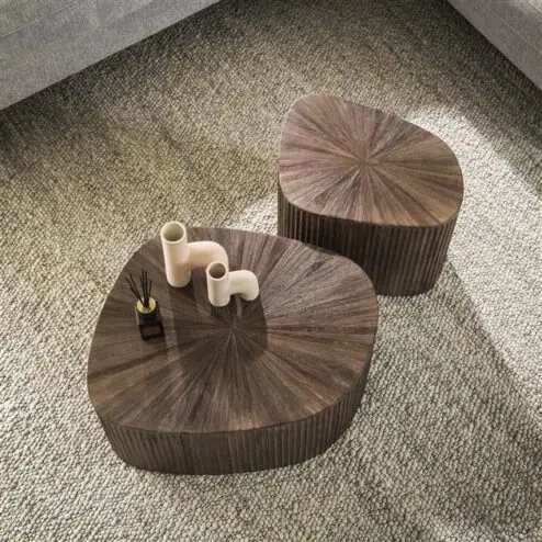 Jill Salontafel XL set van 2 driehoekig Teakhout