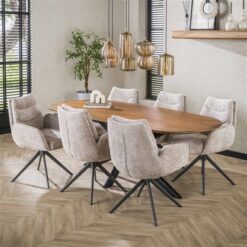 Kevin Eettafel deens ovaal Mangohout 215cm