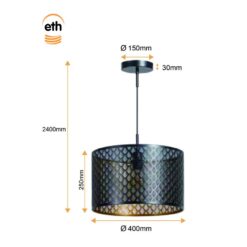 Laser 1-lichts Hanglamp 40cm