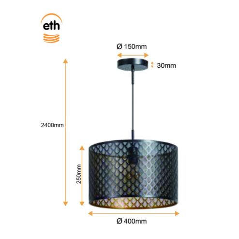 Laser 1-lichts Hanglamp 40cm