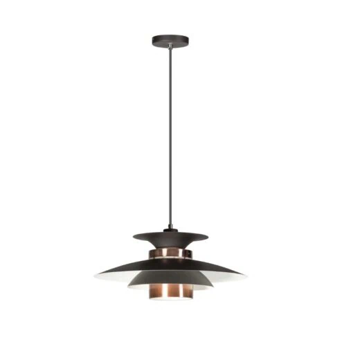 Potenza 1-lichts Hanglamp Zwart/Koper 50cm