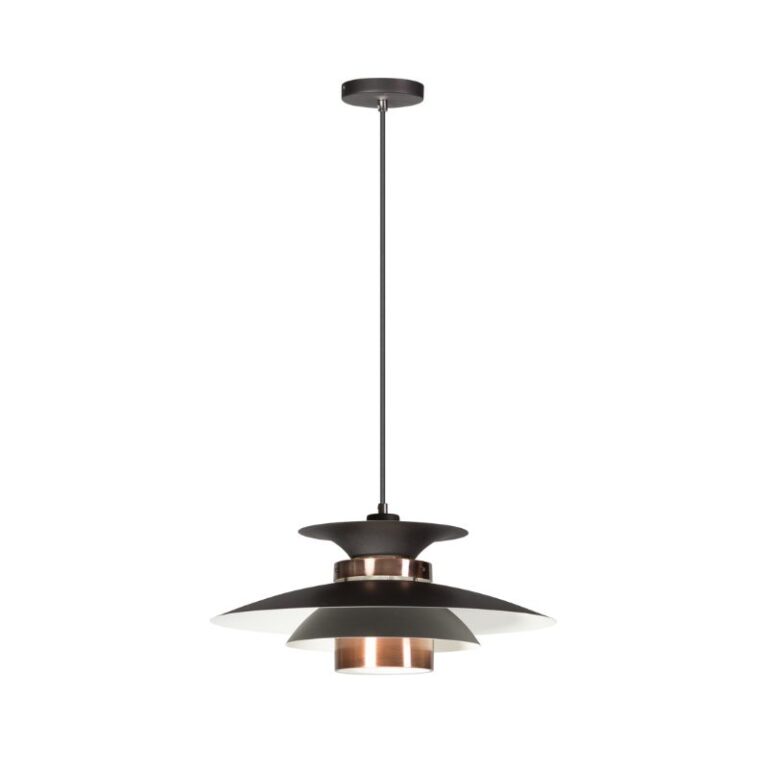 Potenza 1-lichts Hanglamp Zwart/Koper 50cm