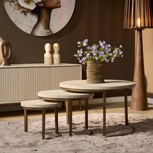 Salontafel Martin set van 3 Zand