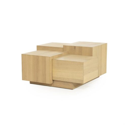 Salontafel Quinten vierkant naturel 80cm