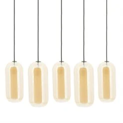 Shona 5-lichts Hanglamp amber