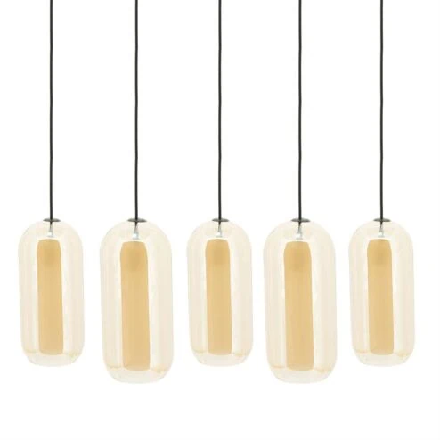 Shona 5-lichts Hanglamp amber