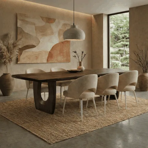 Tabias eettafel walnoot groot