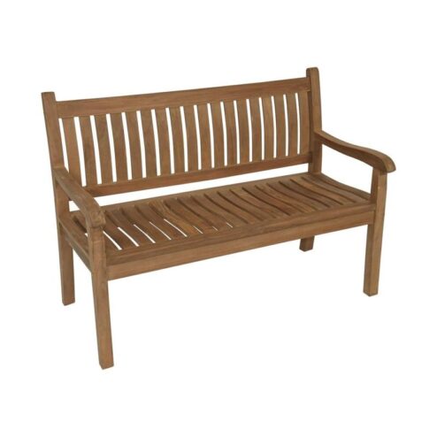 Tuinbank teak gebogen rug 130cm