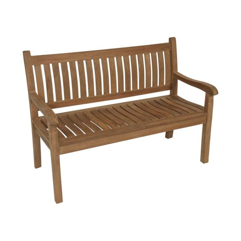 Tuinbank teak gebogen rug 130cm