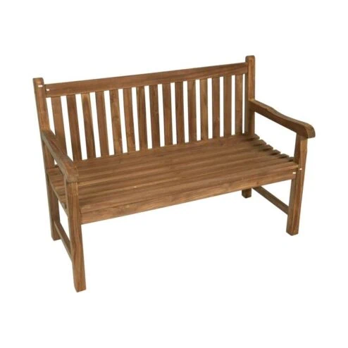 Tuinbank teak rechte rug 130cm