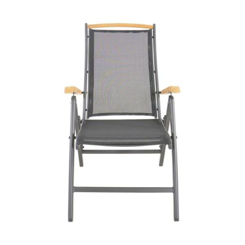 Tuinstoel Monza zwart verstelbaar