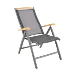 Tuinstoel Monza zwart verstelbaar