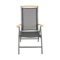 Tuinstoel Monza zwart verstelbaar