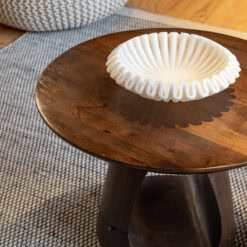 Mike Salontafel rond Walnoot Small 60cm