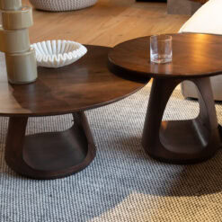 Mike Salontafel rond Walnoot Large 90cm