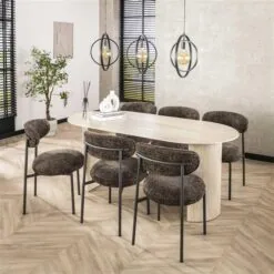 Jaimy Eetkamerstoel Stof bruin