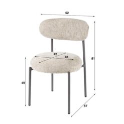 Jaimy Eetkamerstoel Stof zandkleur