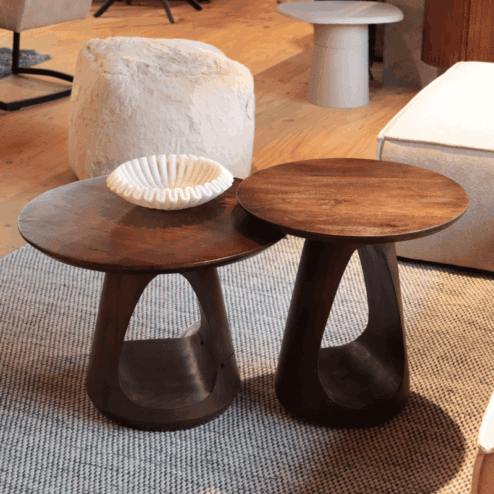 Mike Bijzettafel rond Walnoot 50cm