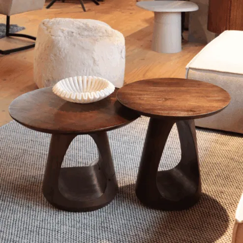 Mike Bijzettafel rond Walnoot 50cm