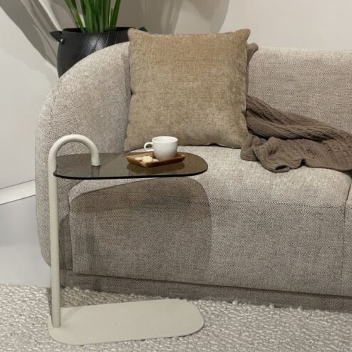 Mylon Bijzettafel Glas zand 48cm