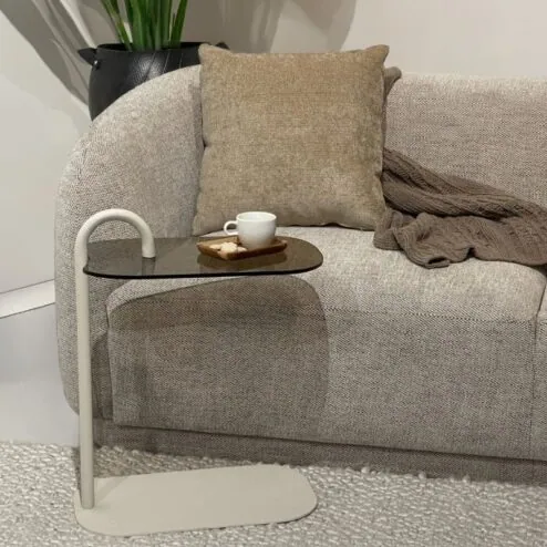 Mylon Bijzettafel Glas zand 48cm