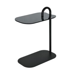 Mylon Bijzettafel Glas zwart 48cm