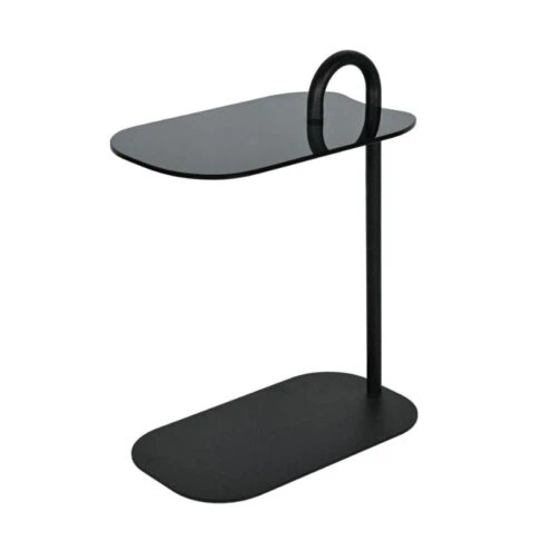 Mylon Bijzettafel Glas zwart 48cm