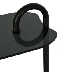 Mylon Bijzettafel Glas zwart 48cm