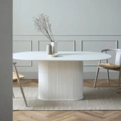 Nita Eettafel Wit eikenhout ovaal 180cm