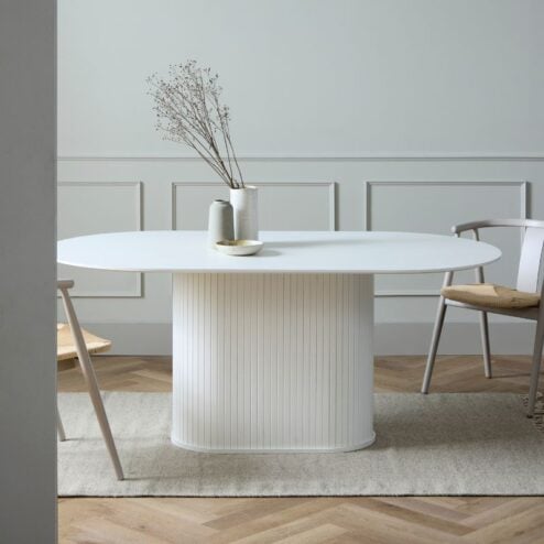 Nita Eettafel Wit eikenhout ovaal 180cm