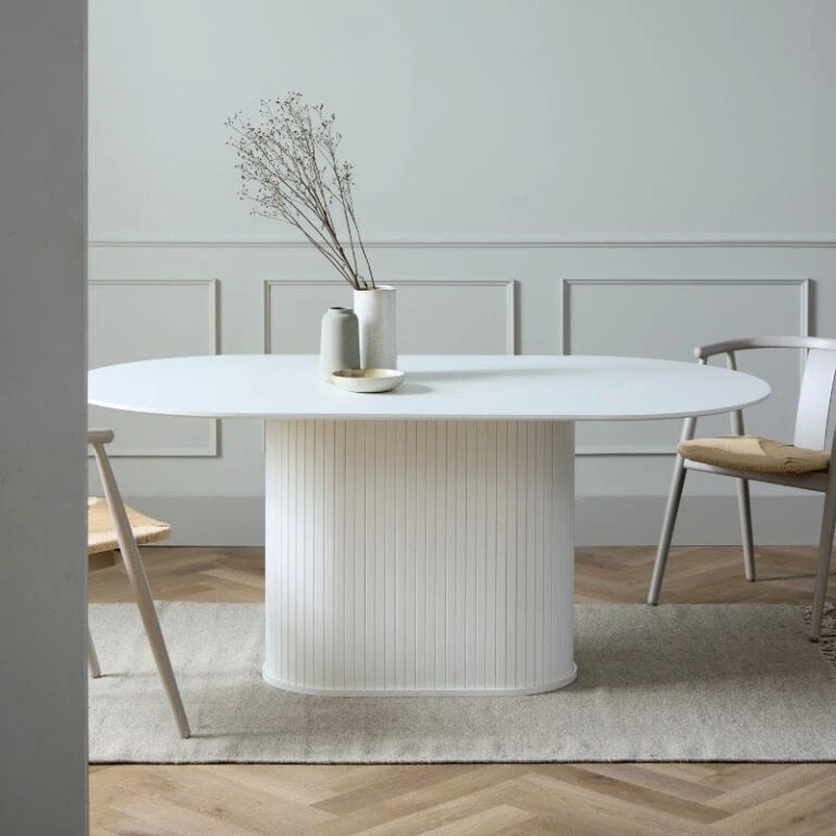 Nita Eettafel Wit eikenhout ovaal 180cm