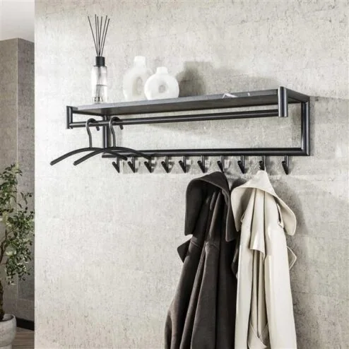 Phoebe Kapstok 10 haaks Antraciet melamine 100cm